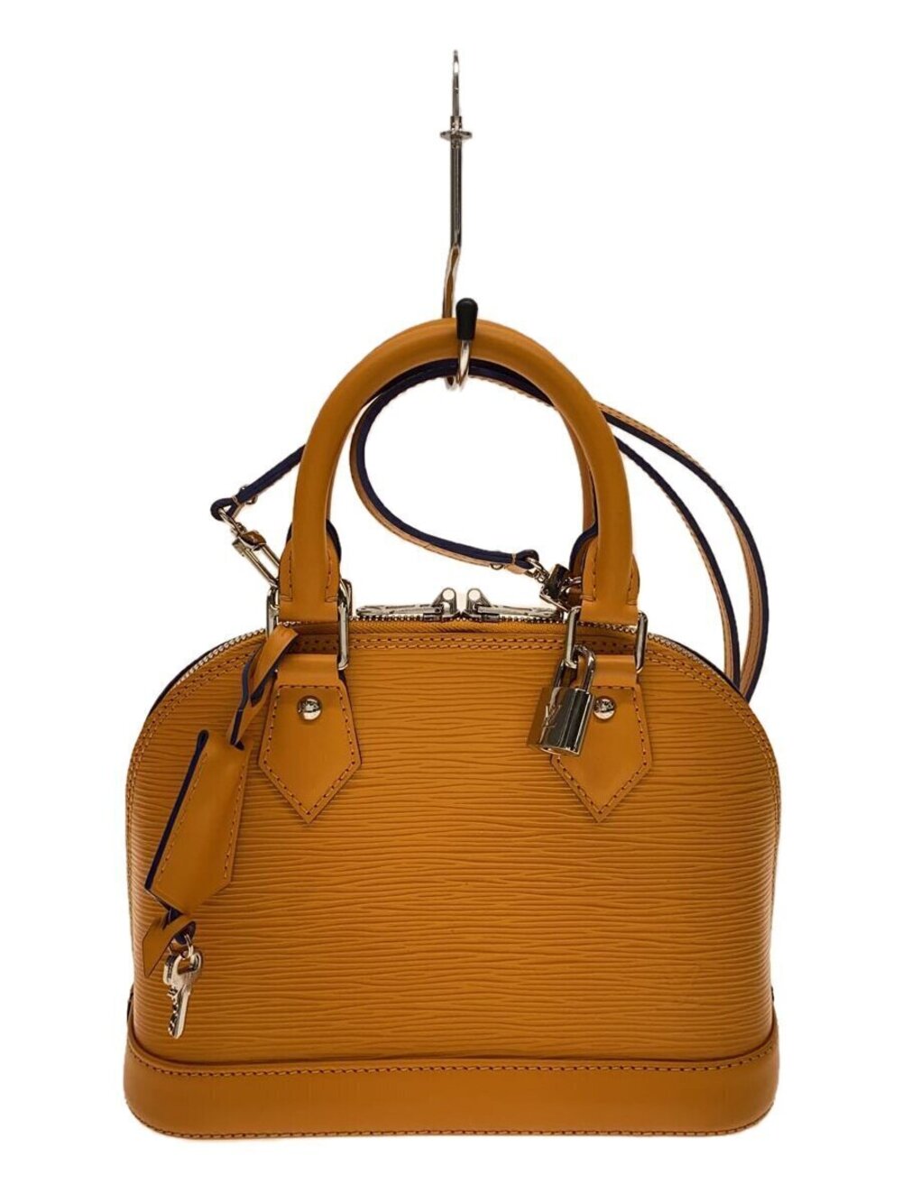 LOUIS VUITTON Shoulder Bag Leather Orange Alma